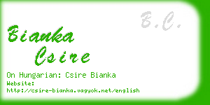 bianka csire business card